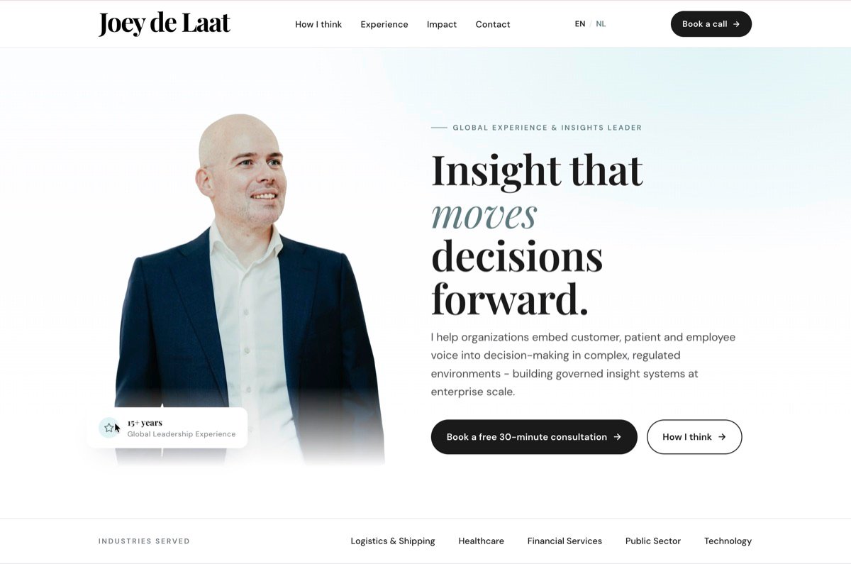 Homepage of joeydelaat.nl