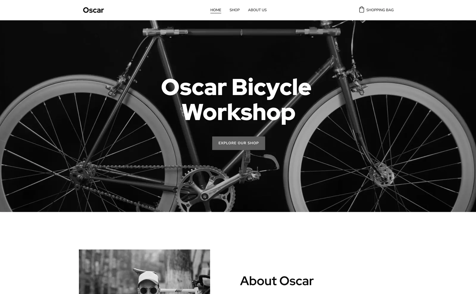 Website for a Bike Repair/Store template