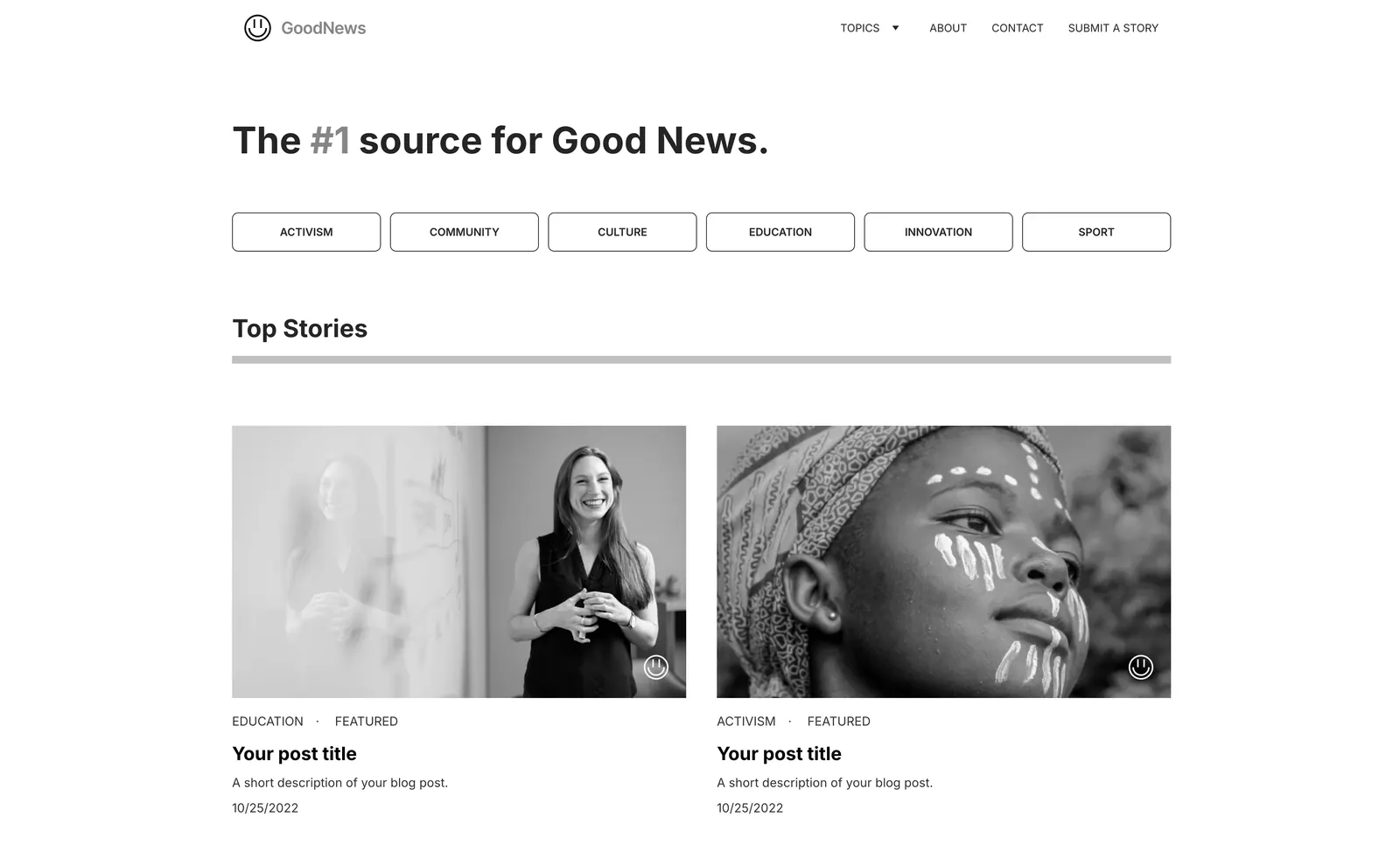 Website for a Local Online News template
