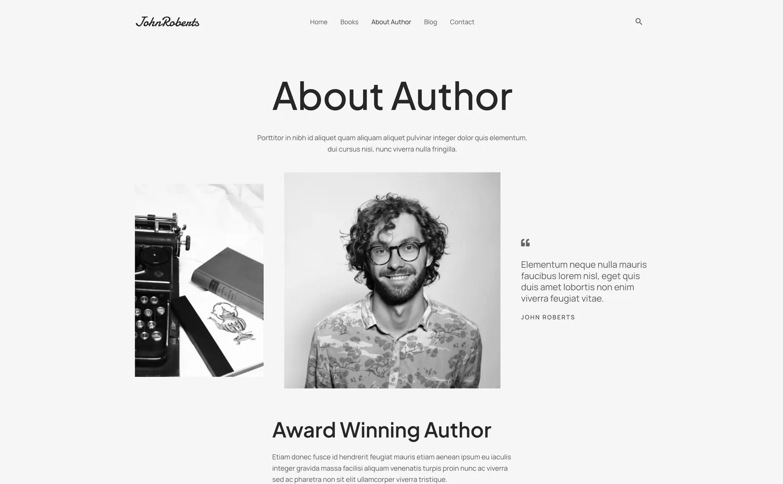 Website for Book Writers template