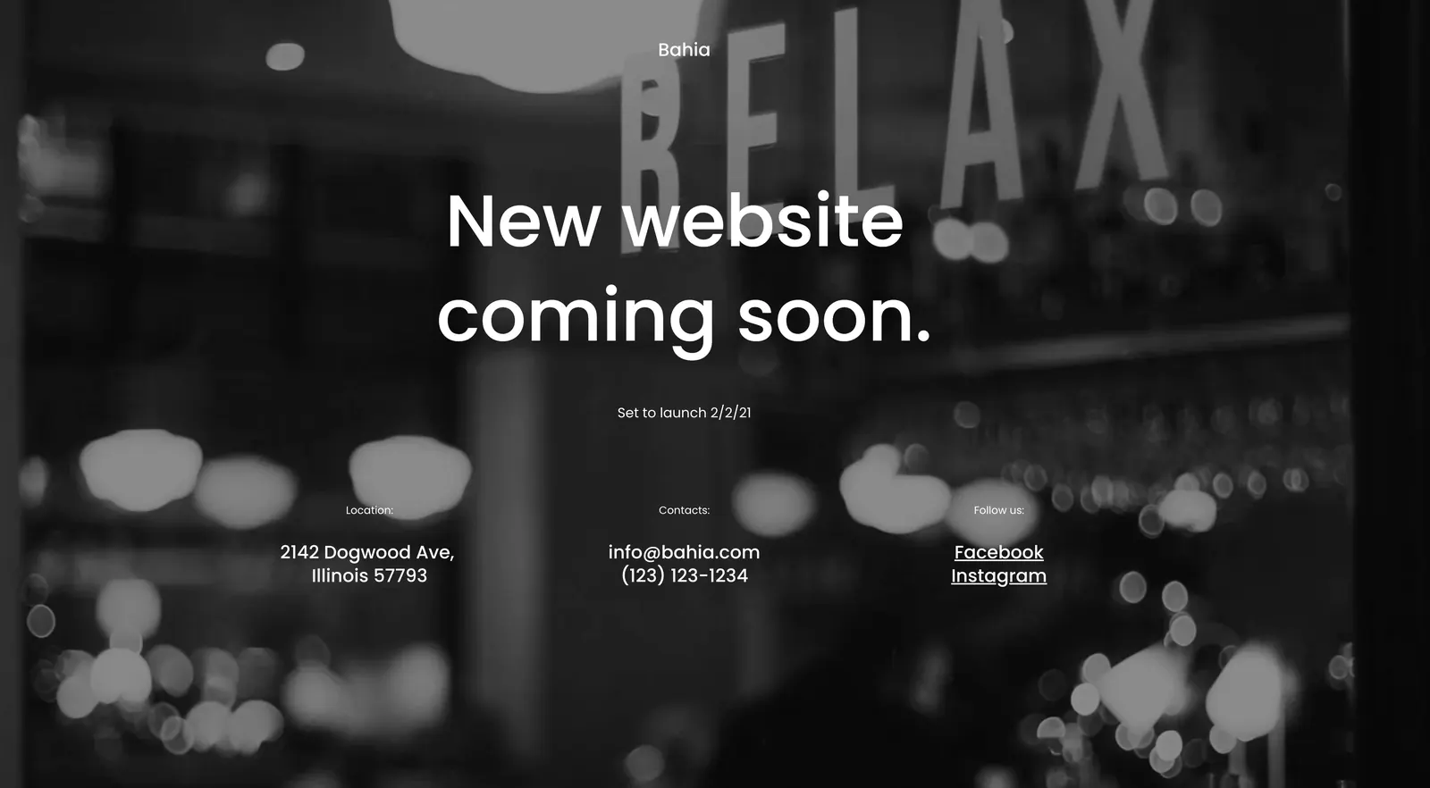 One-Page Static Coming Soon template