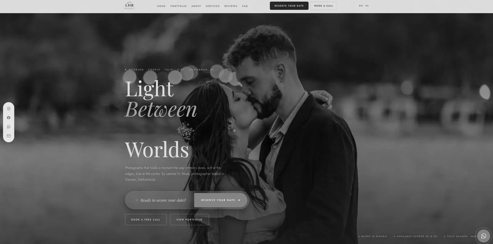 LHR Photography website, built by Engaging UX Design